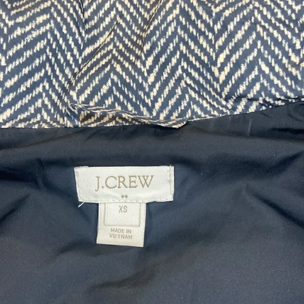 J.Crew Quilted Herringbone Down Blend vest Ladies XS
